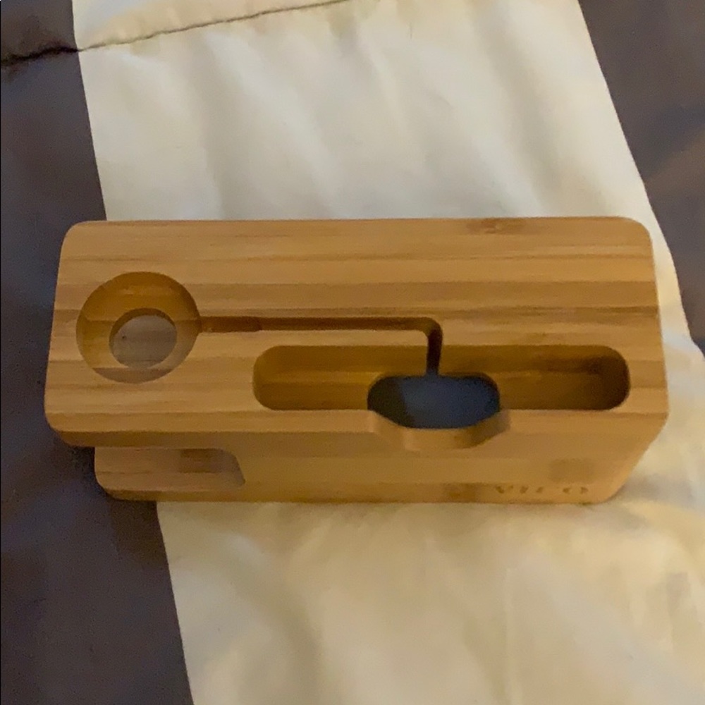 Wooden bamboo iPhone watch stand